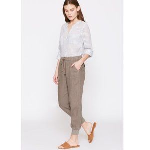 Joie Stuva Drawstring Linen Pants - Fatigue - Sz L